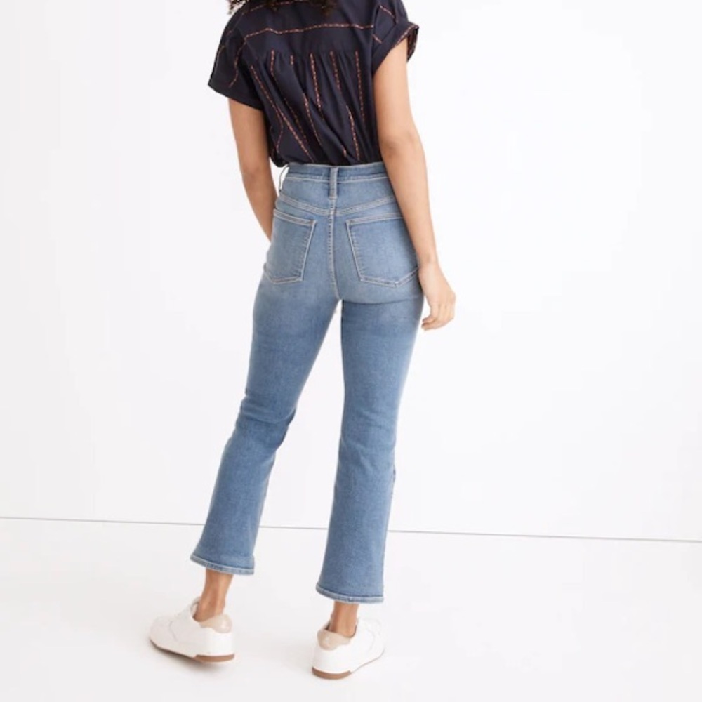 Madewell Cali Demi Boot Jeans in Dorrance Wash TENCEL Denim Edition Size 28 - Picture 4 of 12